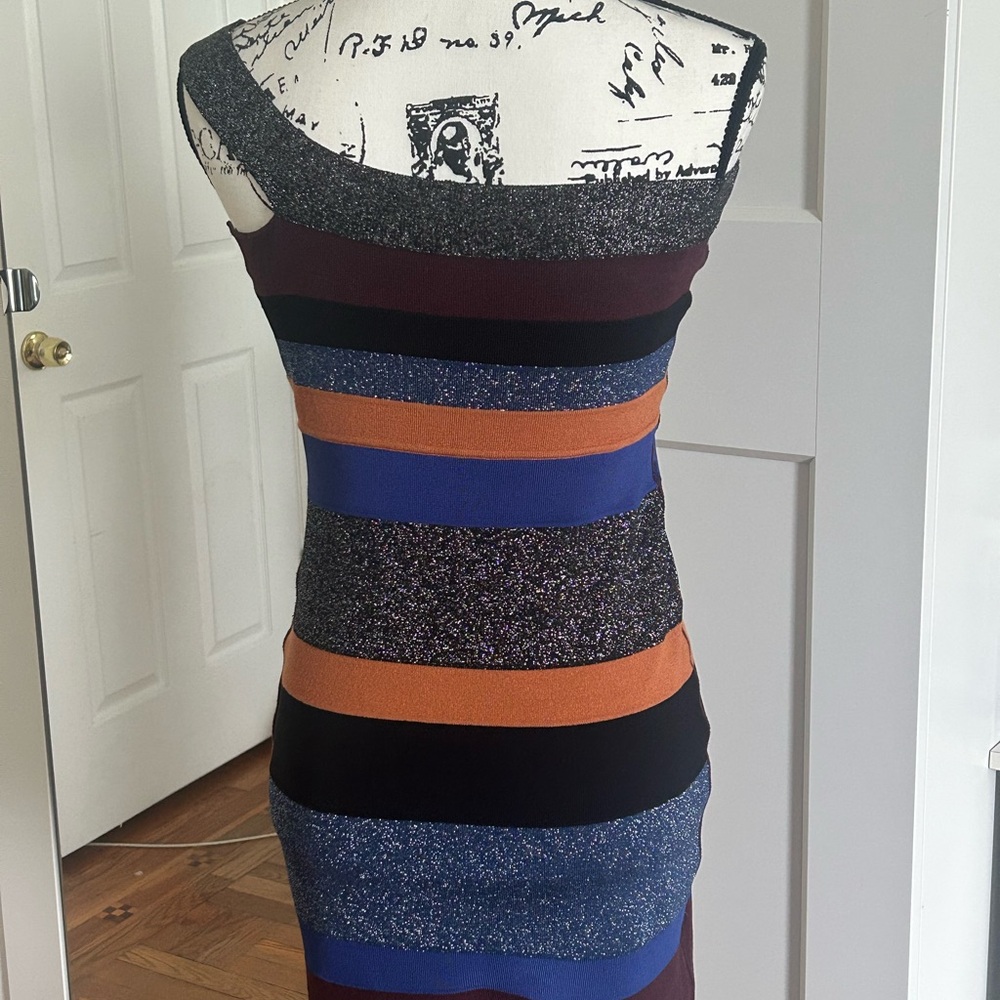 Missoni Black and Blue One Shoulder Bodycon Dress